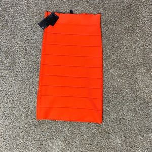 Orange Bcbgmaxazria pencils skirt
